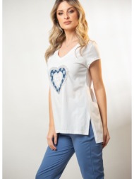 μπλουζα με τυπωμα στρας άσπρο