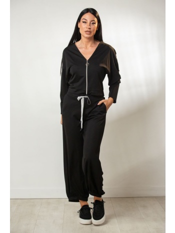 παντελονα με τσεπες και λαστιχο μαύρο σε προσφορά