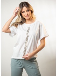 μπλουζα με τρεσα τρουκ άσπρο