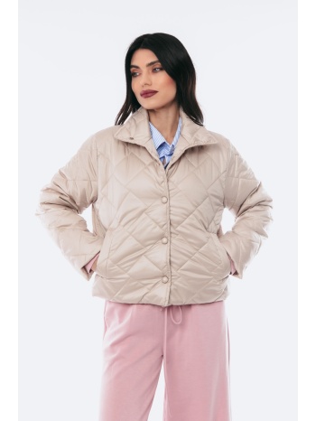 μπουφαν καπιτονε με κουμπια μπεζ σε προσφορά