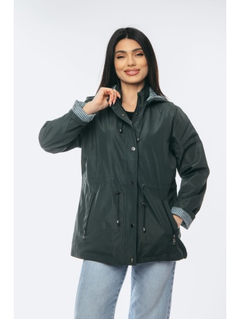 μπουφαν με κουκουλα και λαστιχο στην μεση κυπαρισσι σε προσφορά