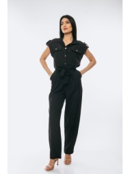 ολοσωμη φορμα με ζωνη και κουμπια μαύρο