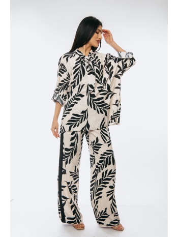 σετ τοπ με παντελονα εμπριμε άσπρο σε προσφορά