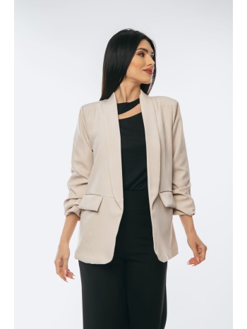 σακακι με σουρα μπεζ μπεζ σε προσφορά