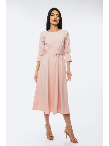 φορεμα midi με ζωνη ροζ ροζ σε προσφορά