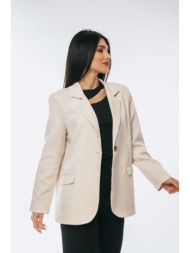 σακακι με κουμπι μπεζ μπεζ