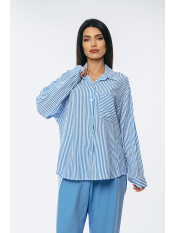 πουκαμισο με τσεπη και ριγες μπλε σε προσφορά