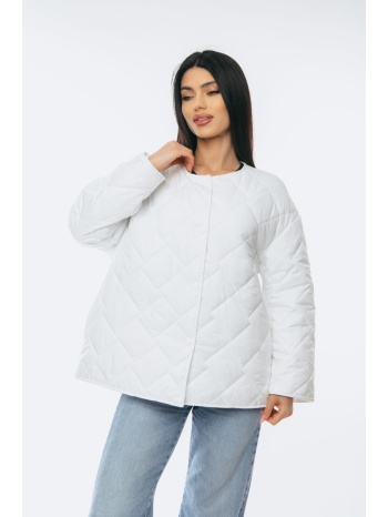 μπουφαν καπιτονε με κουμπια άσπρο σε προσφορά