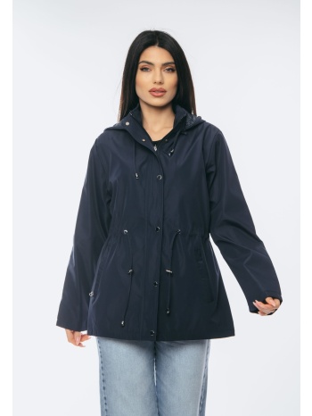 μπουφαν με κουκουλα και λαστιχο στην μεση μπλε μπλε σε προσφορά