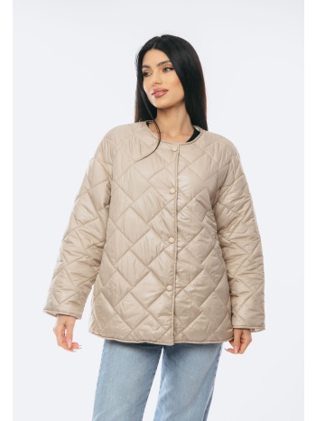 μπουφαν καπιτονε με κουμπια μπεζ σε προσφορά