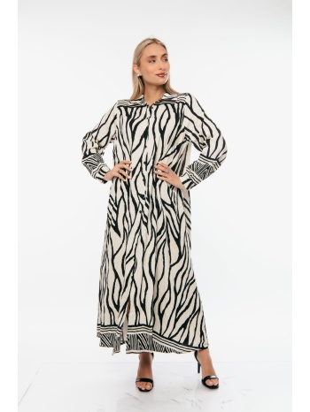 φορεμα μακρυ εμπριμε άσπρο σε προσφορά