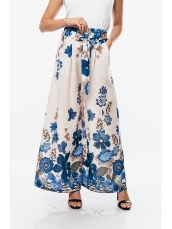 παντελονα εμπριμε με λαστιχο στην μεση μπλε σε προσφορά