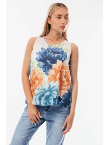 μπλουζα amanikh floral άσπρο σε προσφορά