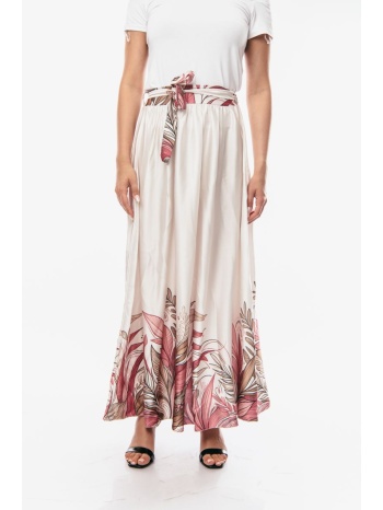 φουστα μακρια με ζωνη ροζ σε προσφορά