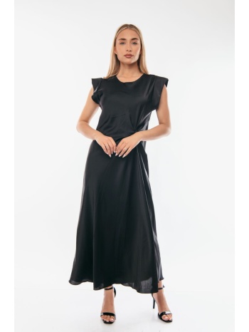 φορεμα μακρυ σατεν μαύρο σε προσφορά