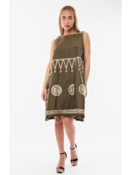 φορεμα αμανικο κοντο χακί