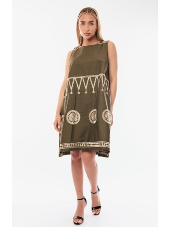 φορεμα αμανικο κοντο χακί σε προσφορά