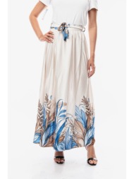 φουστα μακρια με ζωνη μπλε