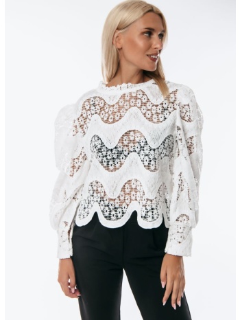 μπλουζα δαντελα με διαφανειες άσπρο σε προσφορά