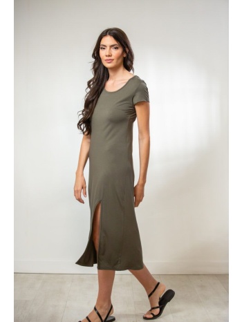 φορεμα midi με ανοιγμα τιρκουάζ σε προσφορά