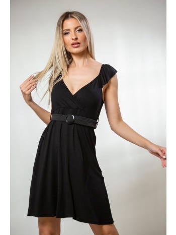 φορεμα amaniko κοντο κρουαζε με ζωνη μπλε ρουά σε προσφορά