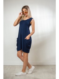 φορεμα κοντο με τσεπες μπλε