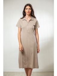 φορεμα midi με γιακα και ...