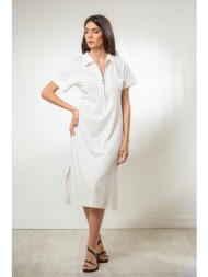 φορεμα midi με γιακα και ...