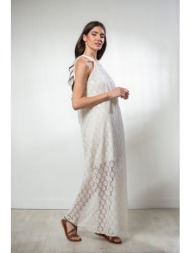 φορεμα μακρυ δαντελα άσπρο