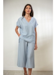 παντελονι καπρι λινο με ...