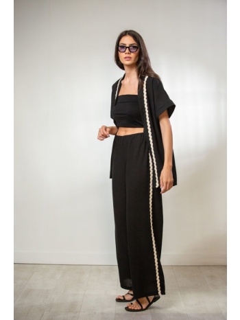 παντελονα με τρεσα στο πλαι μαύρο