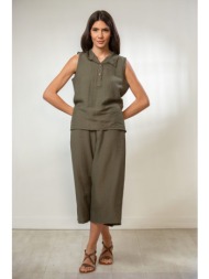 μπλουζα με χιαστη στην πλατη χακί