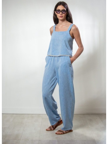 μπλουζα με τιραντα και τρεσα στο τελειωμα μαύρο σε προσφορά