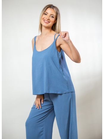 μπλουζα με διπλη ραντα ίντιγκο σε προσφορά