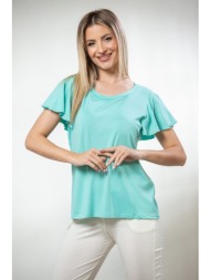 μπλουζα κοντομανικη με βολαν μανικια άσπρο