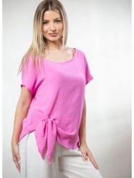 μπλουζα με δεσιμο στο πλαι ροζ