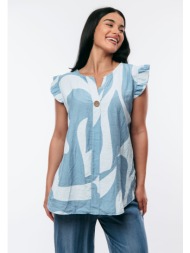 μπλουζα εμπριμε με βολαν ...