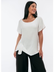 μπλουζα με δεσιμο στο πλαι καφέ