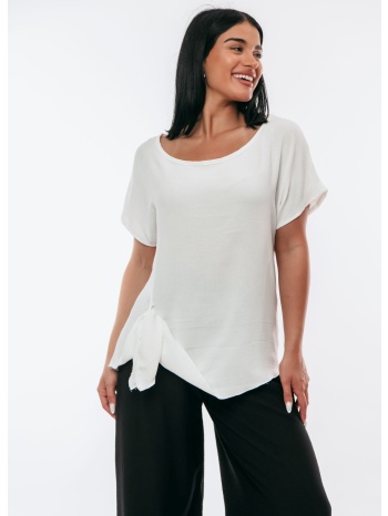 μπλουζα με δεσιμο στο πλαι καφέ