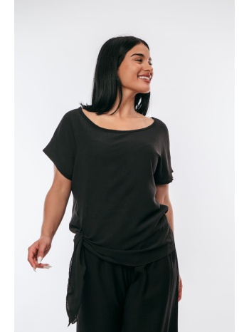 μπλουζα με δεσιμο στο πλαι μαύρο σε προσφορά