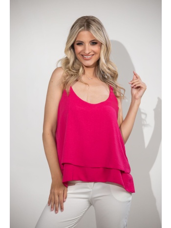 μπλουζα με διπλο ραντακι ροζ σε προσφορά