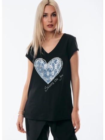 μπλουζα με καρδια μέντα σε προσφορά