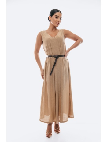 φορεμα lurex με ζωνη χρυσό σε προσφορά