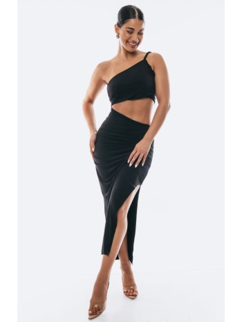 φορεμα με ανοιγμα στην μεση μαύρο σε προσφορά