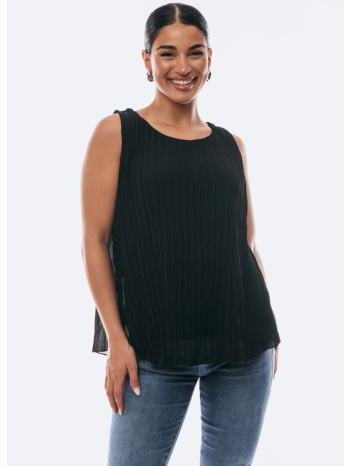 μπλουζα αμανικη πλισε μαύρο σε προσφορά