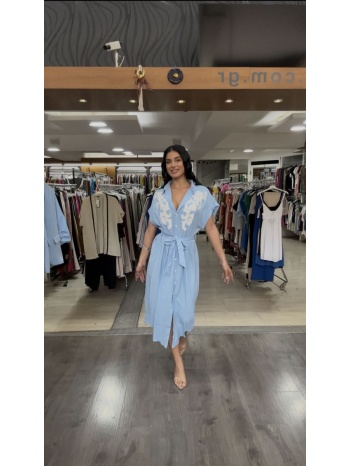 φορεμα με ζωνη σιέλ σε προσφορά