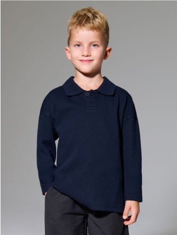 sinsay - μπλούζα πόλο - ναυτικο μπλε