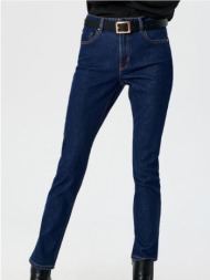 sinsay - τζιν παντελόνι straight με κανονική μέση - steel blue