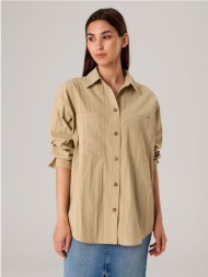 sinsay - πουκάμισο με τσέπες - σκουρο πρασινο