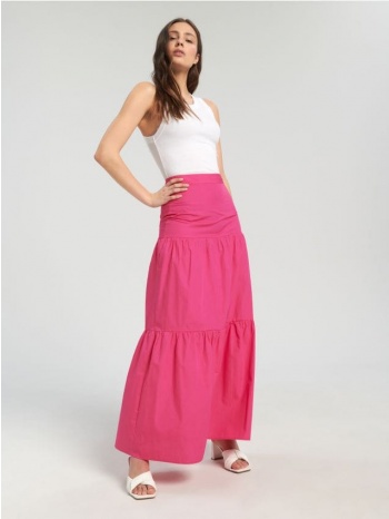 sinsay - maxi φούστα με σούρες - εντονο ροζ